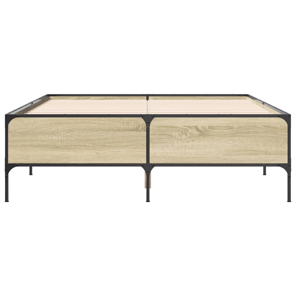 Bed Frame without Mattress Sonoma Oak 140x190 cm