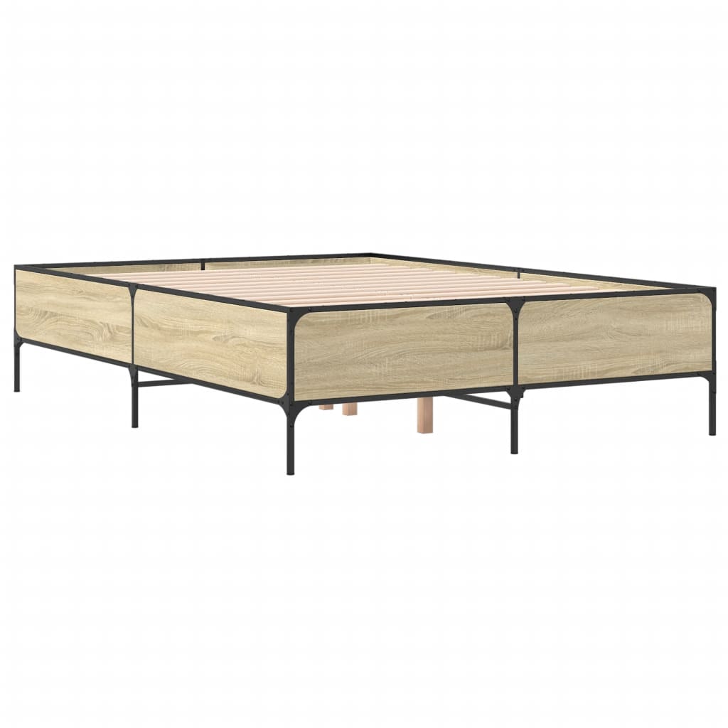 Bed Frame without Mattress Sonoma Oak 140x190 cm