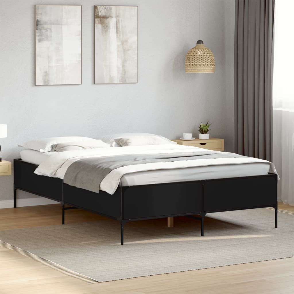 Bed Frame without Mattress Black 120x190 cm Small Double