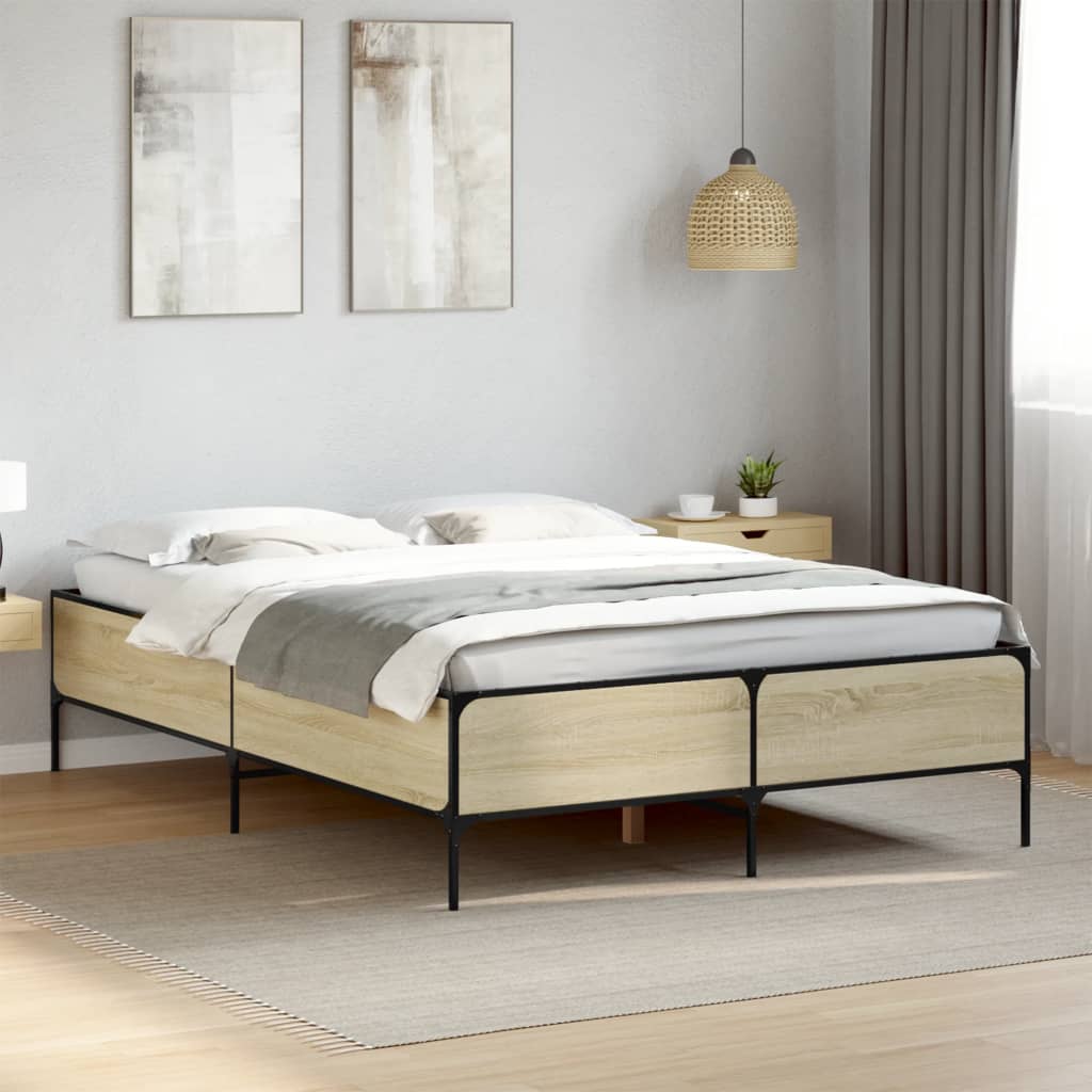 Bed Frame without Mattress Sonoma Oak 120x190 cm Small Double