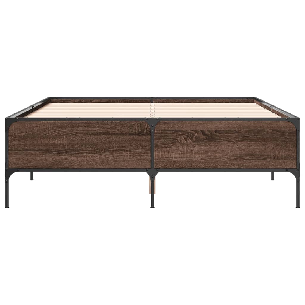 Bed Frame without Mattress Brown Oak 120x190 cm Small Double