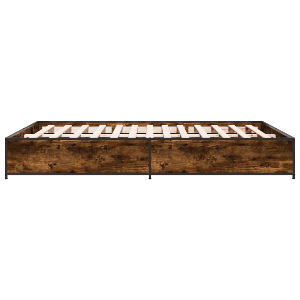 Bed Frame without Mattress Smoked Oak 140x200 cm
