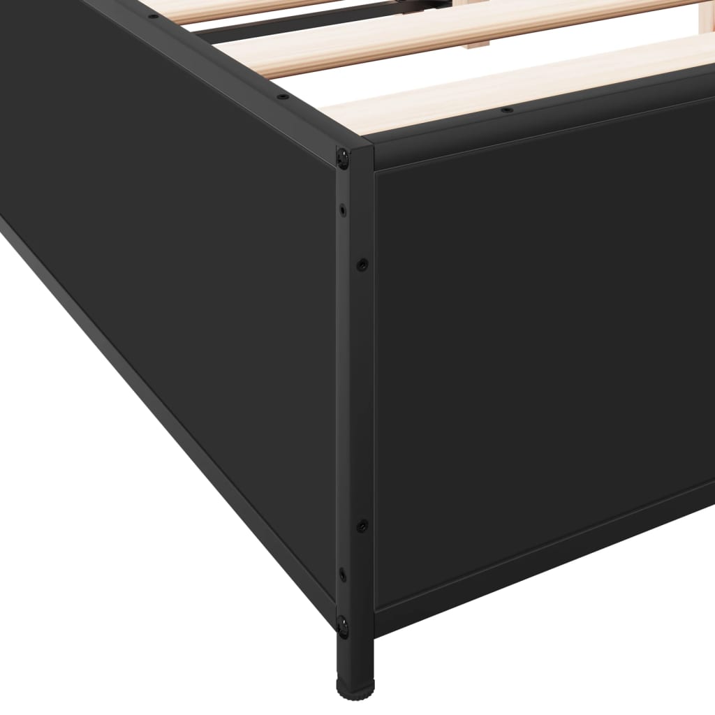 Bed Frame without Mattress Black 140x190 cm
