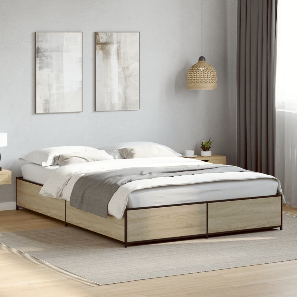 Bed Frame without Mattress Sonoma Oak 120x190 cm Small Double
