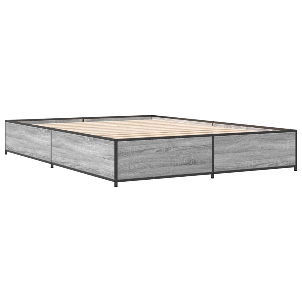 Bed Frame without Mattress Grey Sonoma 120x190 cm Small Double