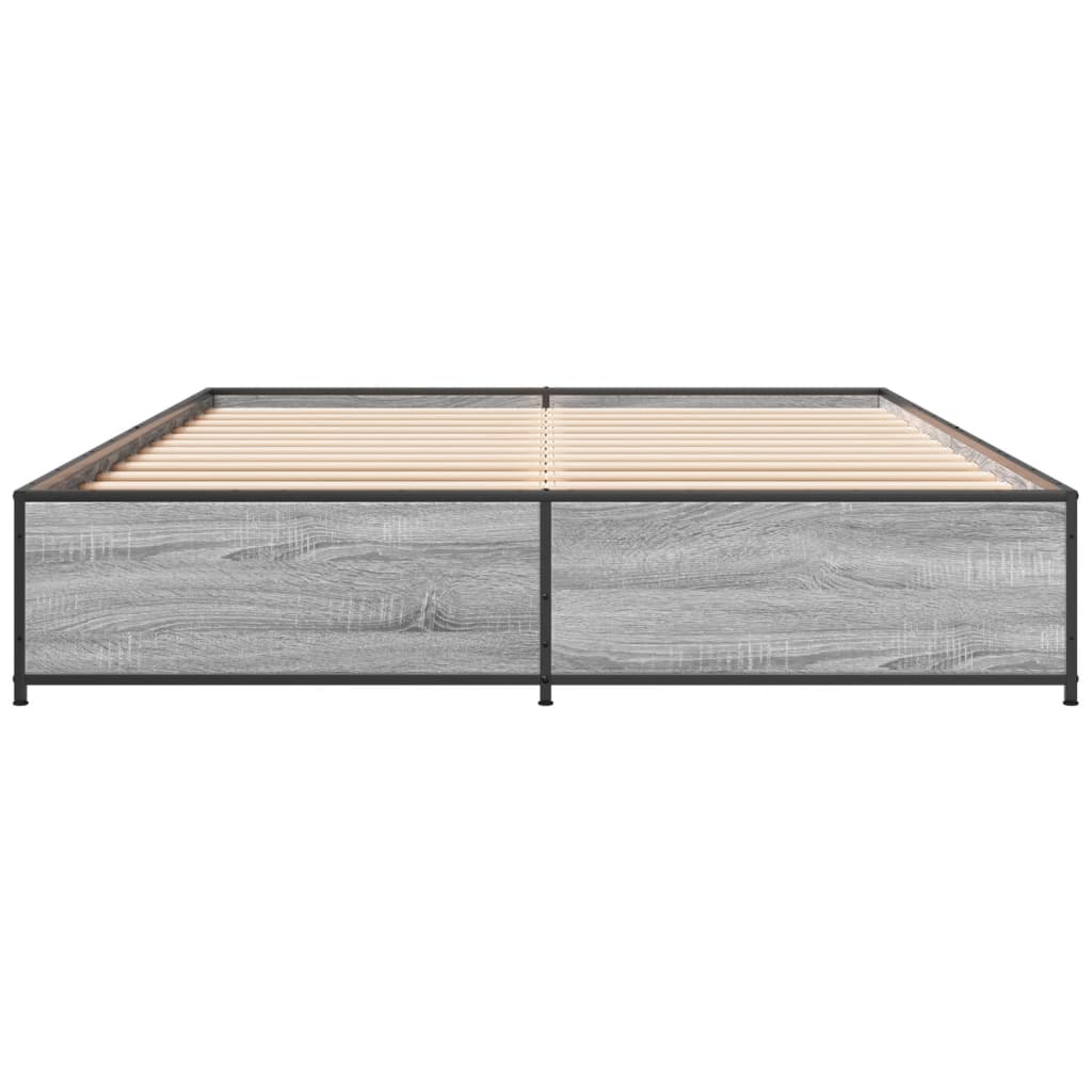 Bed Frame without Mattress Grey Sonoma 120x190 cm Small Double