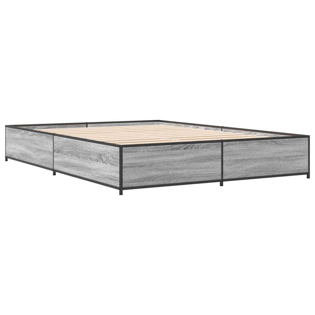 Bed Frame without Mattress Grey Sonoma 120x190 cm Small Double