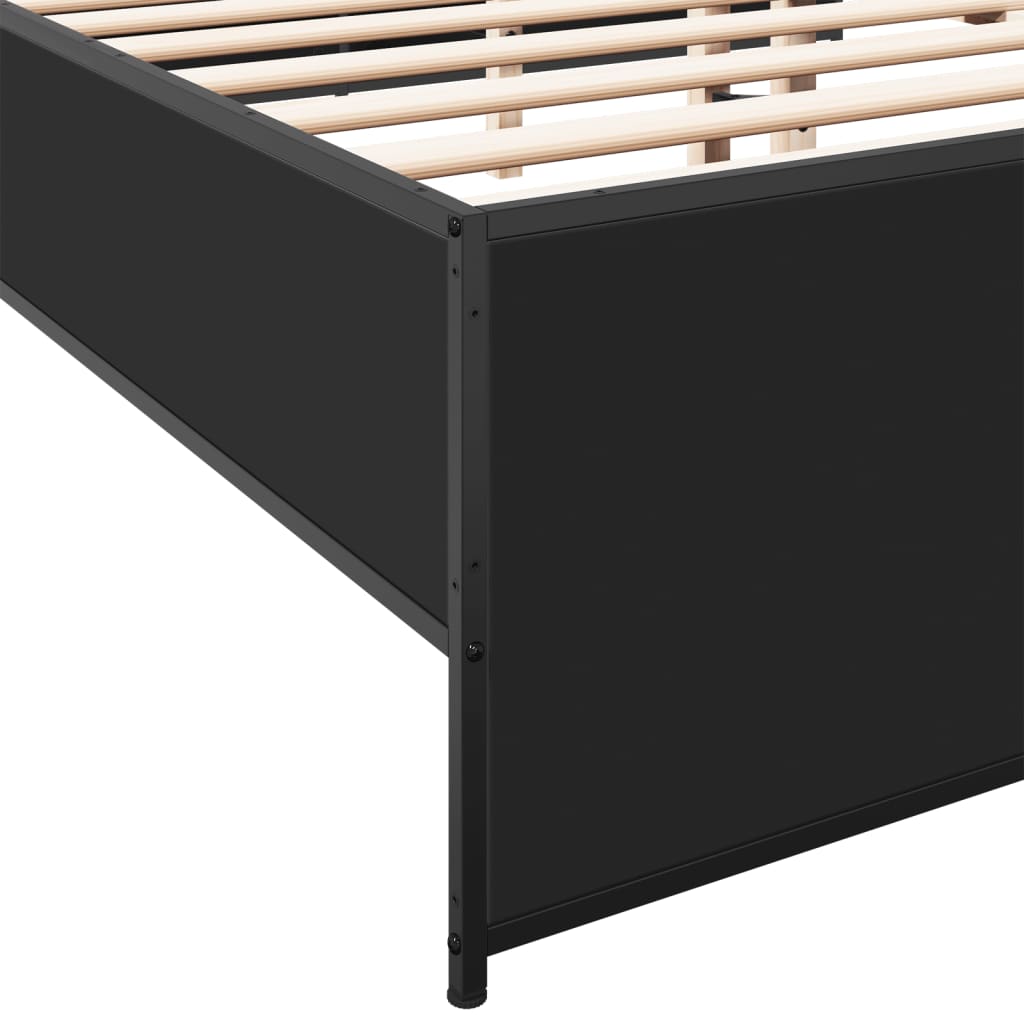 Bed Frame without Mattress Black 140x190 cm