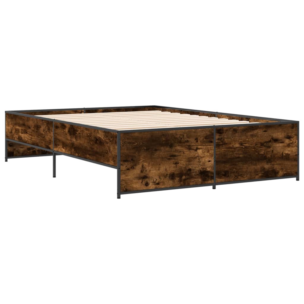 Bed Frame without Mattress Smoked Oak 120x190 cm Small Double