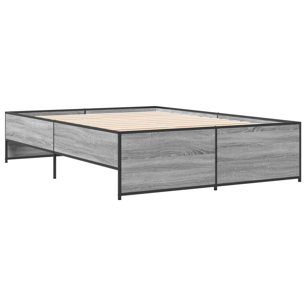 Bed Frame without Mattress Grey Sonoma 120x190 cm Small Double
