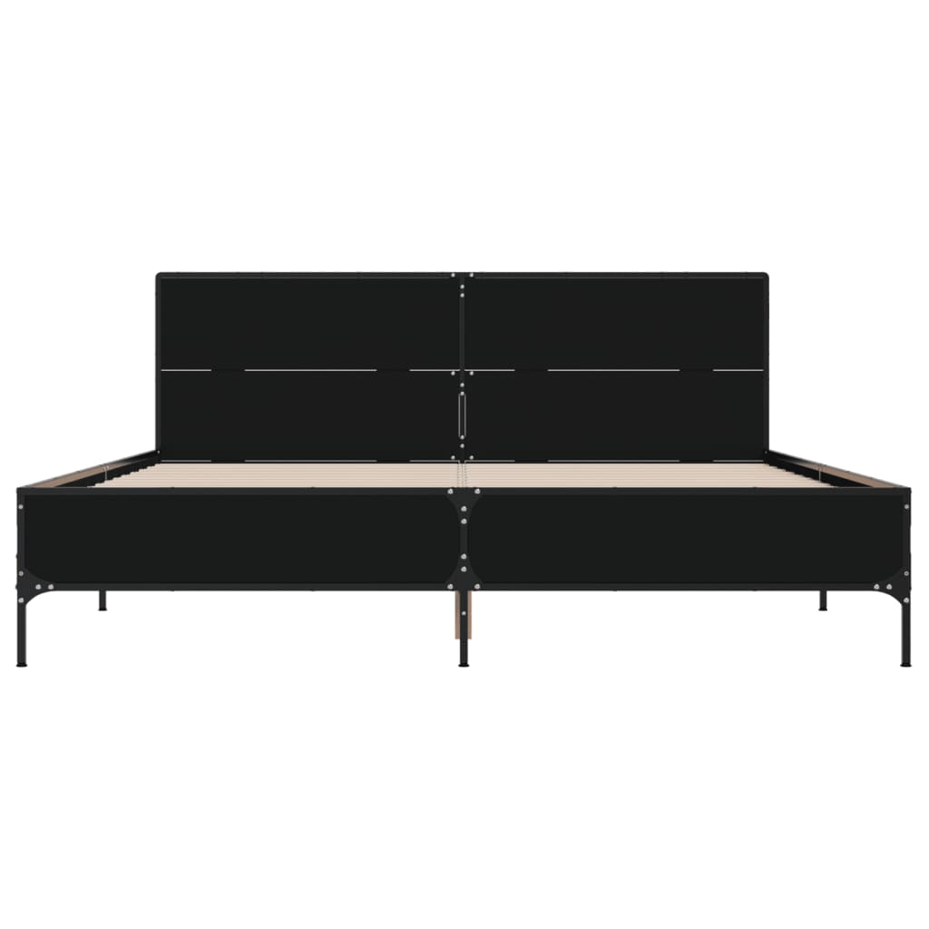 Bed Frame without Mattress Black 120x200 cm