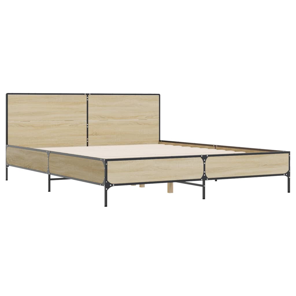 Bed Frame without Mattress Sonoma Oak 120x200 cm