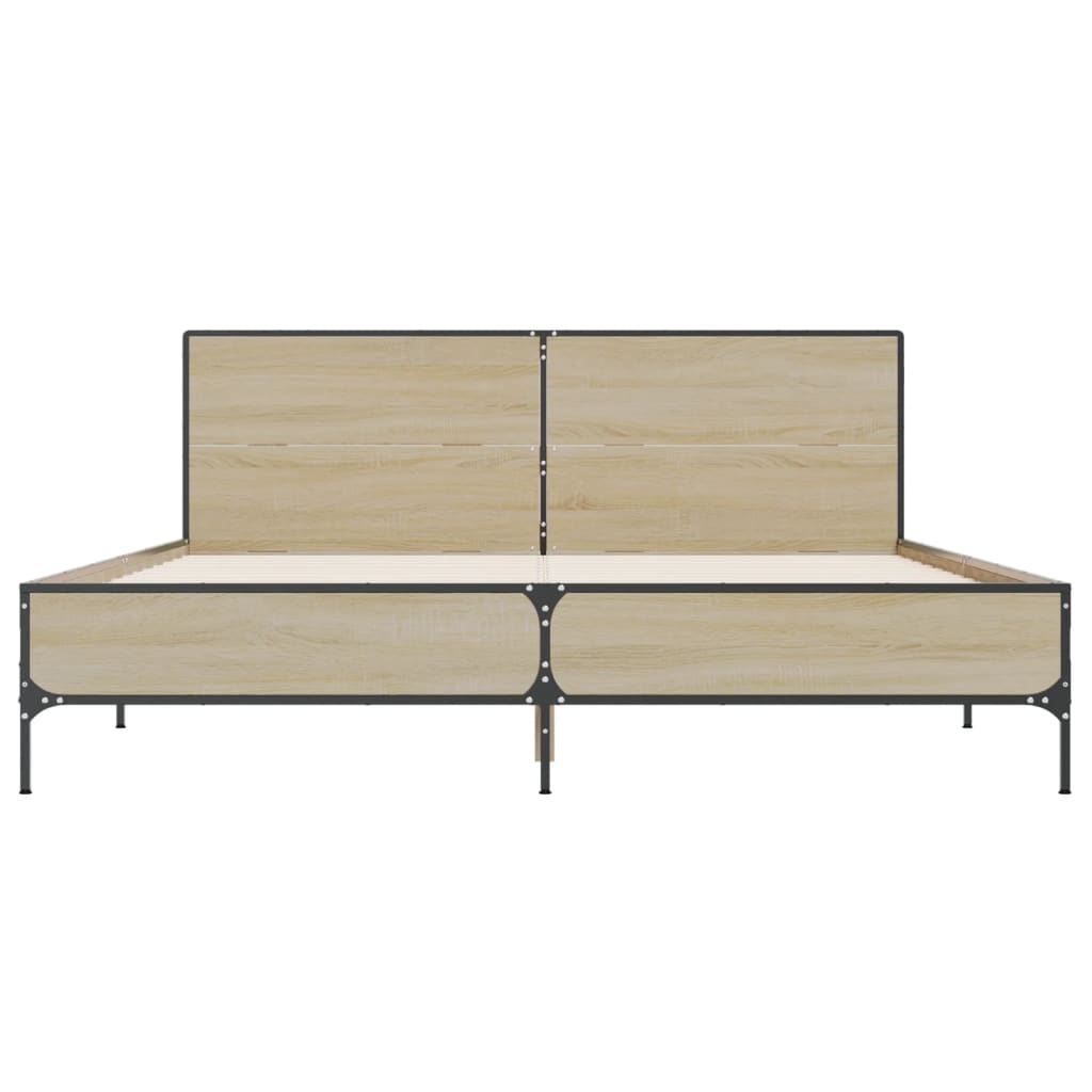 Bed Frame without Mattress Sonoma Oak 120x200 cm