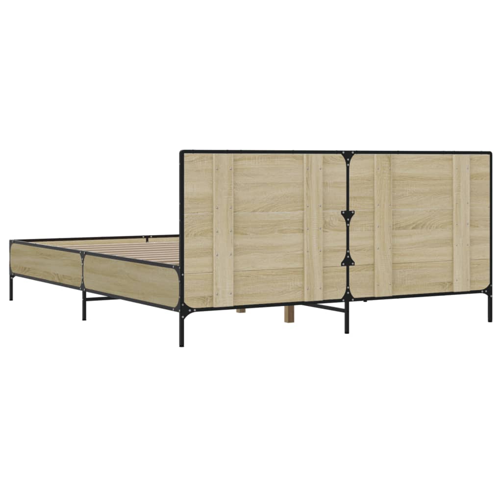 Bed Frame without Mattress Sonoma Oak 120x200 cm