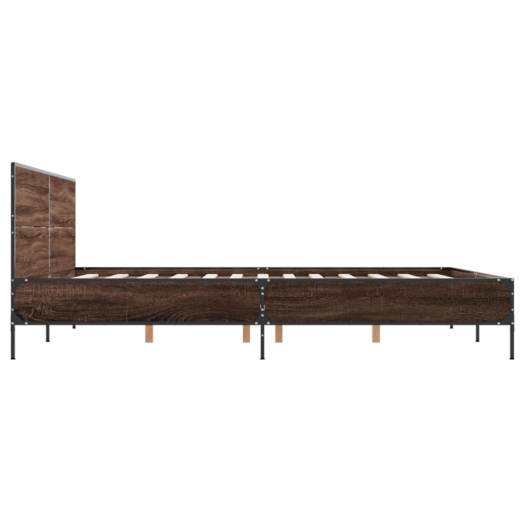 Bed Frame without Mattress Brown Oak 120x200 cm