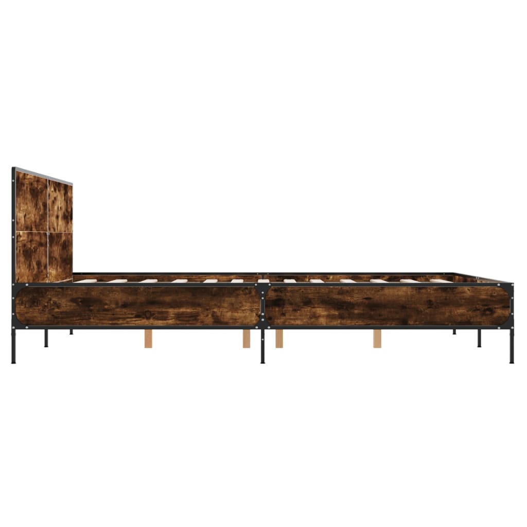 Bed Frame without Mattress Smoked Oak 160x200 cm