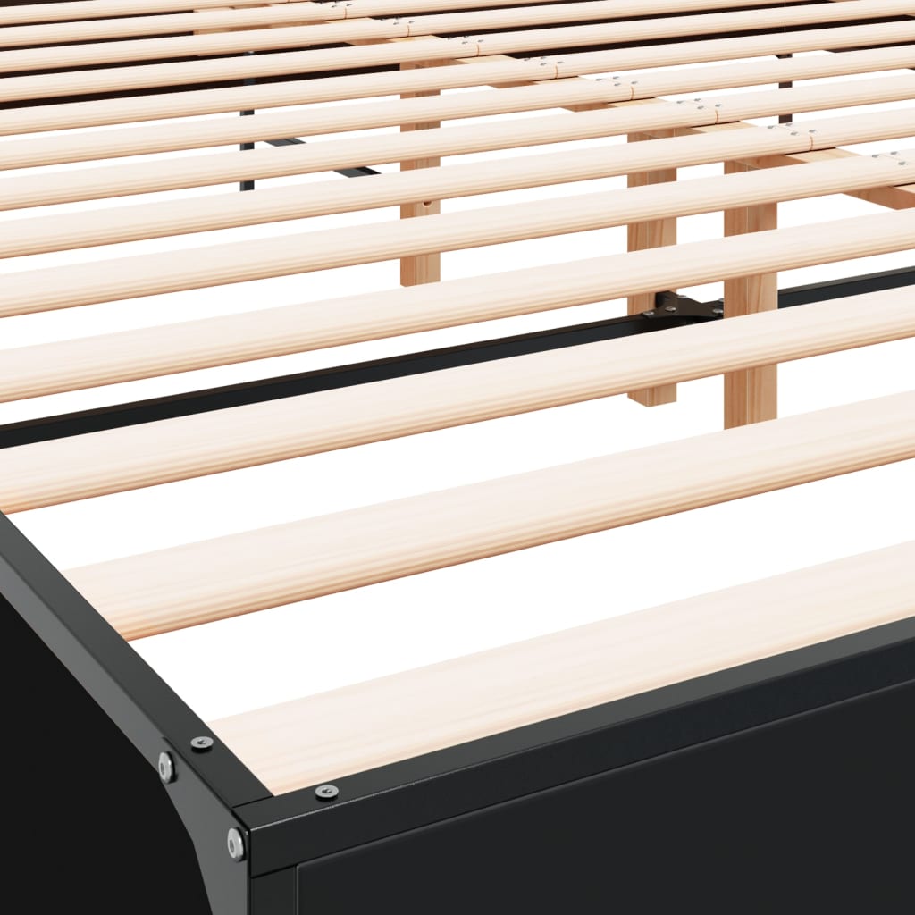Bed Frame without Mattress Black 200x200 cm