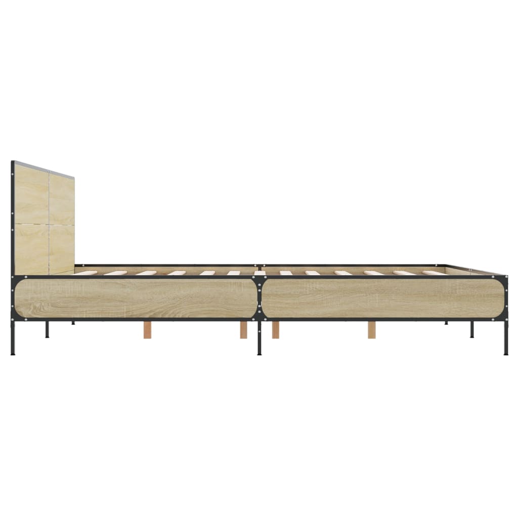 Bed Frame without Mattress Sonoma Oak 120x190 cm Small Double