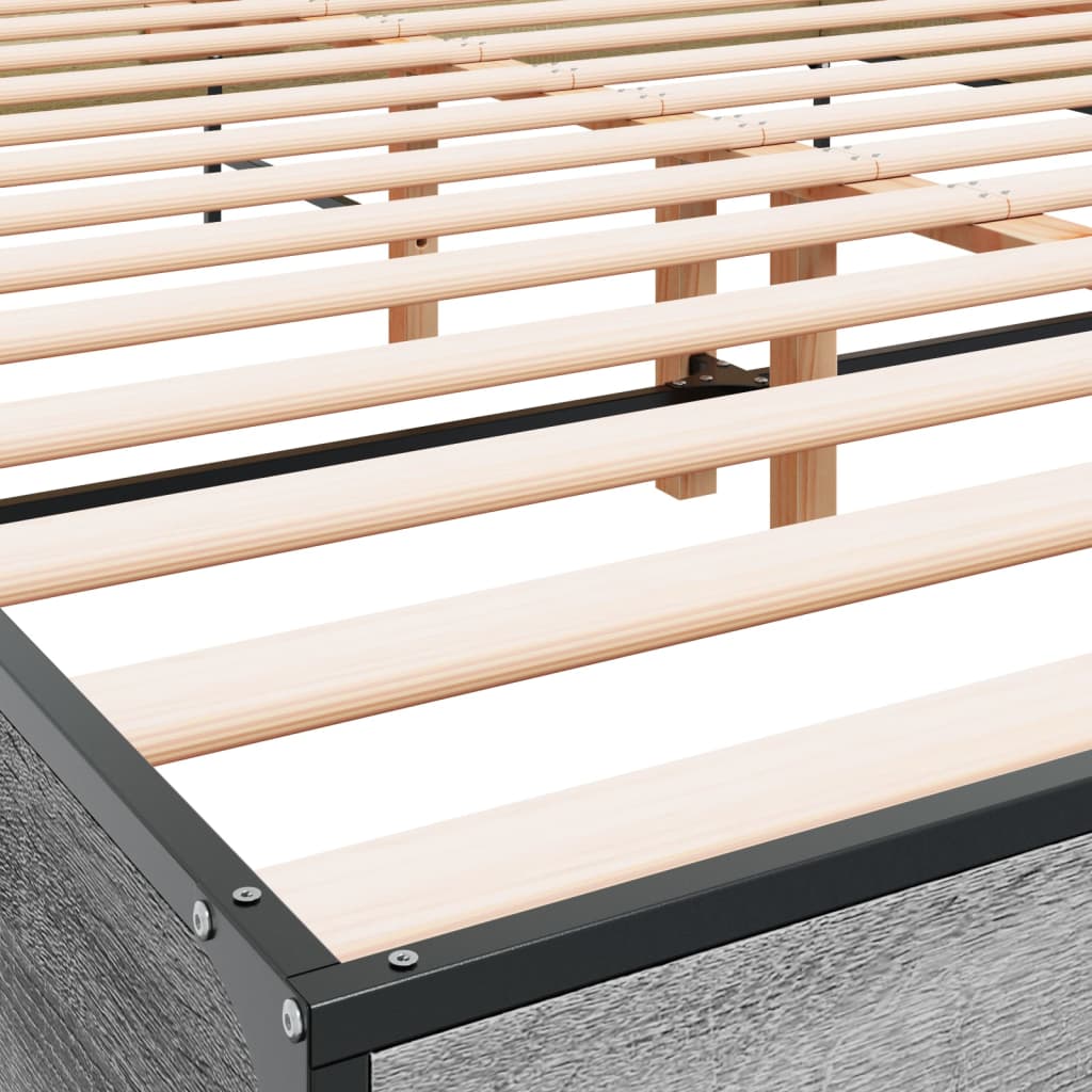 Bed Frame without Mattress Grey Sonoma 120x190 cm Small Double