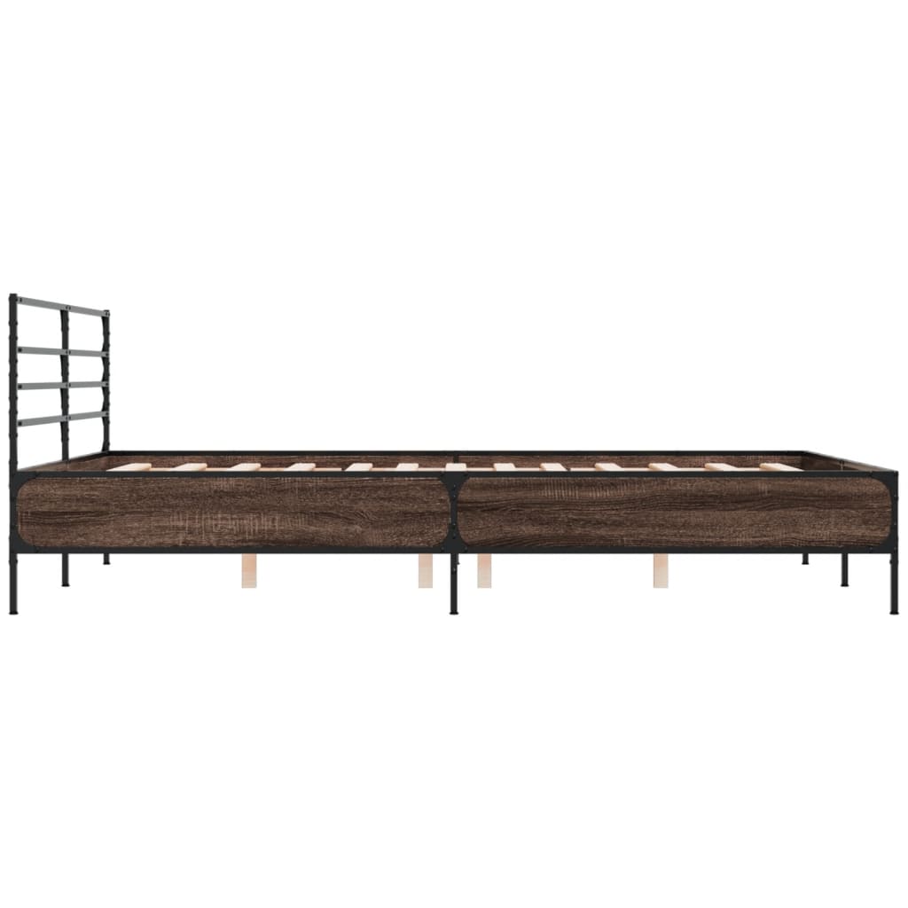 Bed Frame without Mattress Brown Oak 120x200 cm
