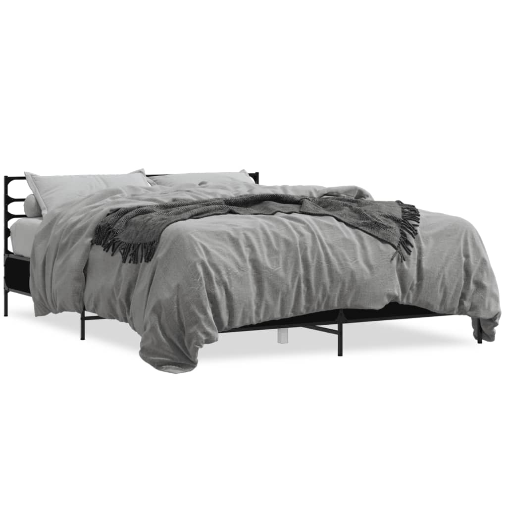 Bed Frame without Mattress Black 150x200 cm King Size