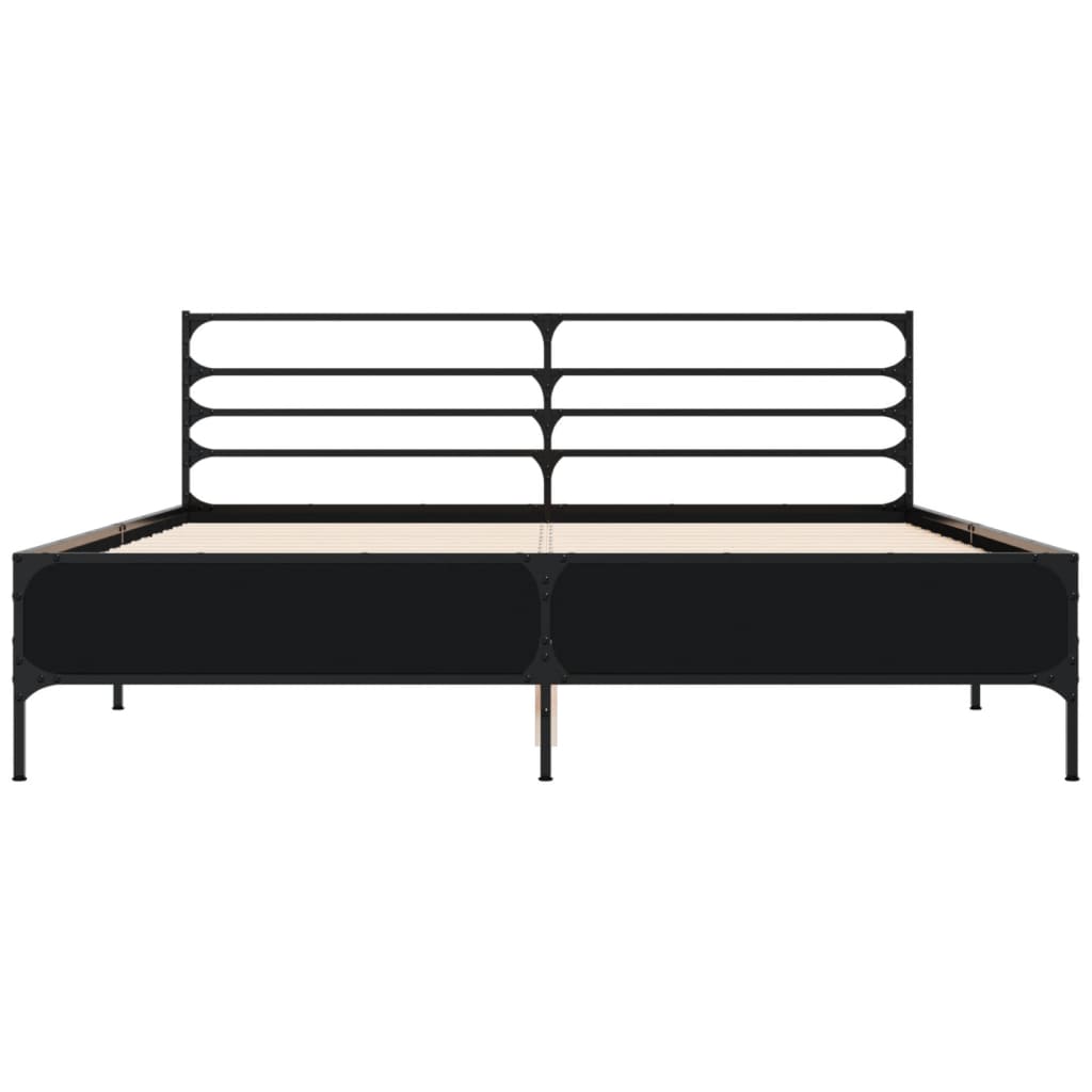 Modern Wooden & Metal King Size 150cm Bed Frame Base With Headboard