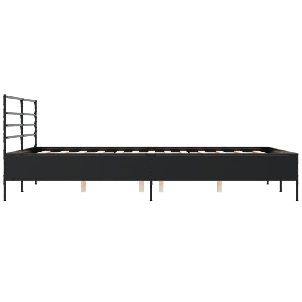 Modern Wooden & Metal King Size 150cm Bed Frame Base With Headboard