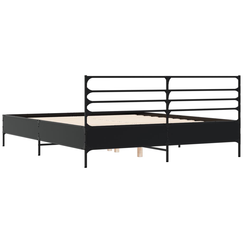 Bed Frame without Mattress Black 150x200 cm King Size