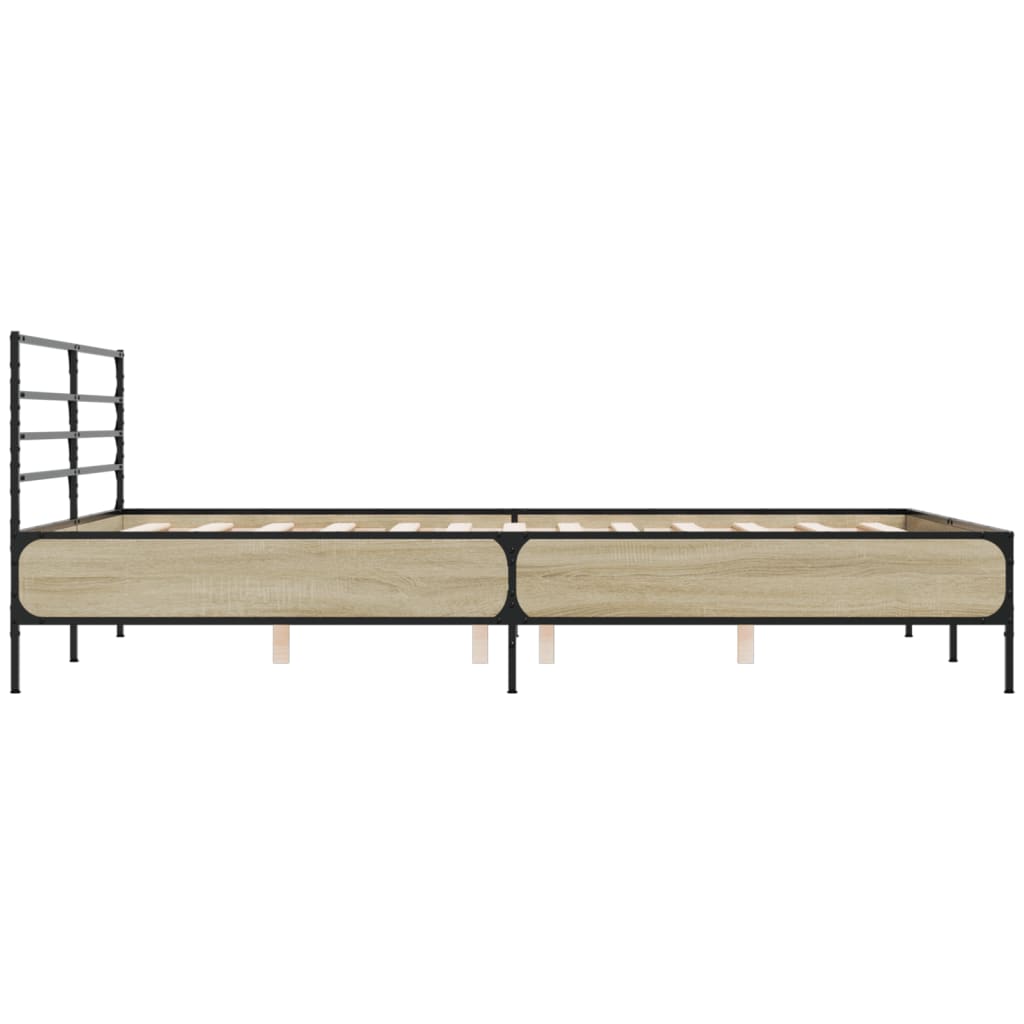 Modern Wooden & Metal King Size 150cm Bed Frame Base With Headboard