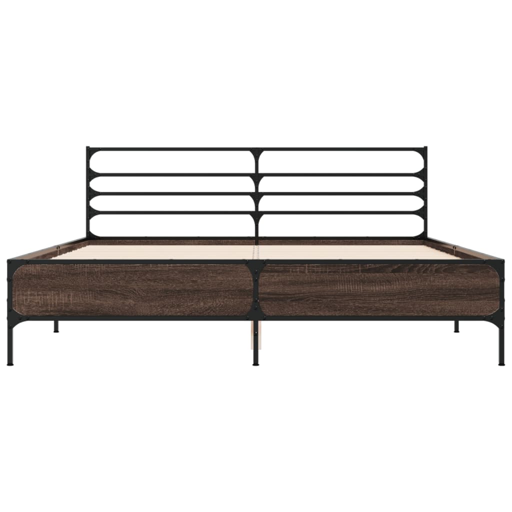 Modern Wooden & Metal King Size 150cm Bed Frame Base With Headboard