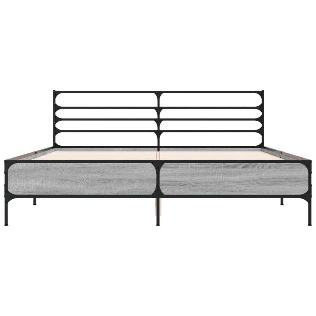 Modern Wooden & Metal King Size 150cm Bed Frame Base With Headboard