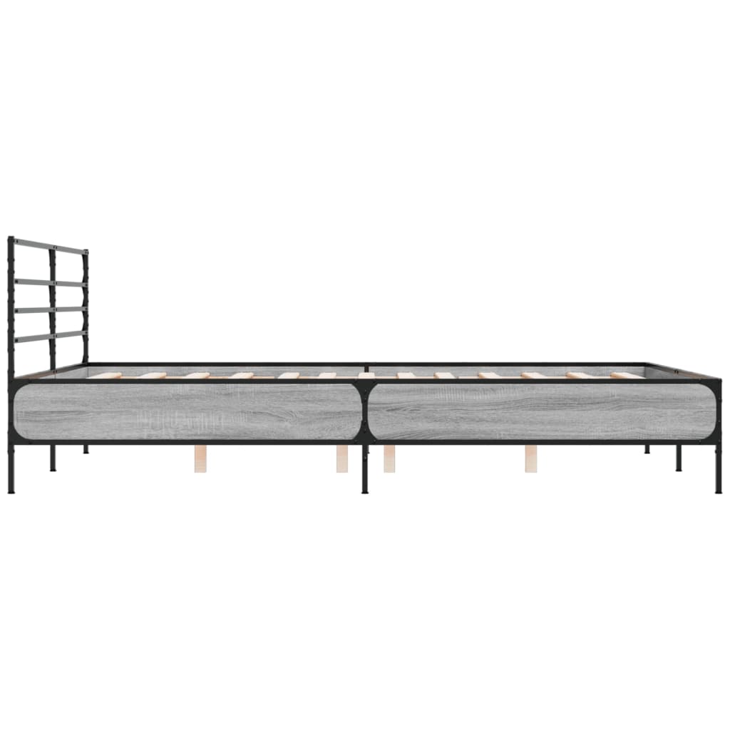Modern Wooden & Metal King Size 150cm Bed Frame Base With Headboard