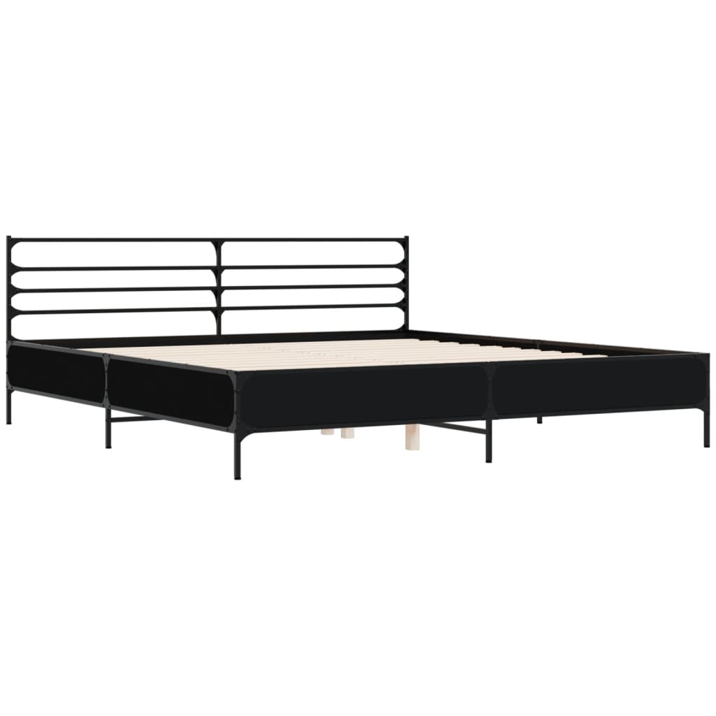 Modern Wooden & Metal Super King Size 180cm Bed Frame Base With Headboard