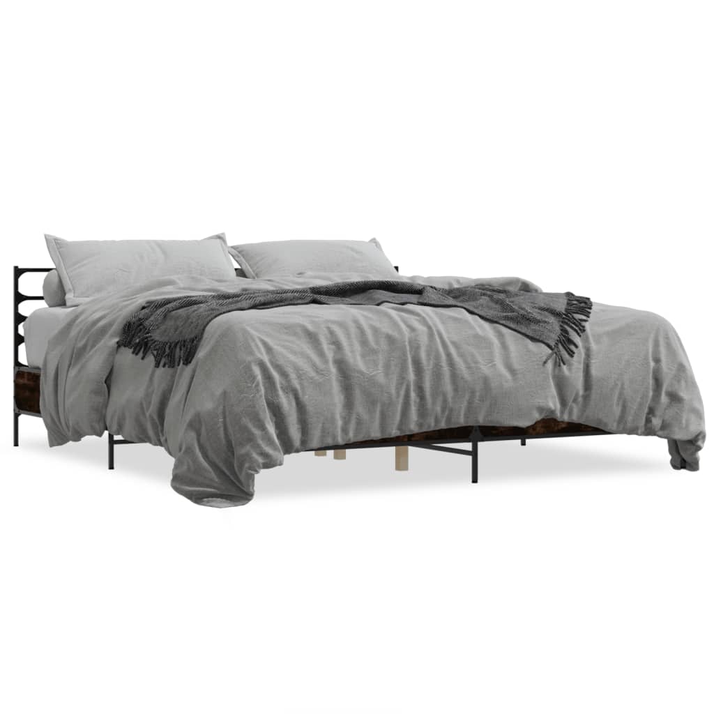 Modern Wooden & Metal Super King Size 180cm Bed Frame Base With Headboard