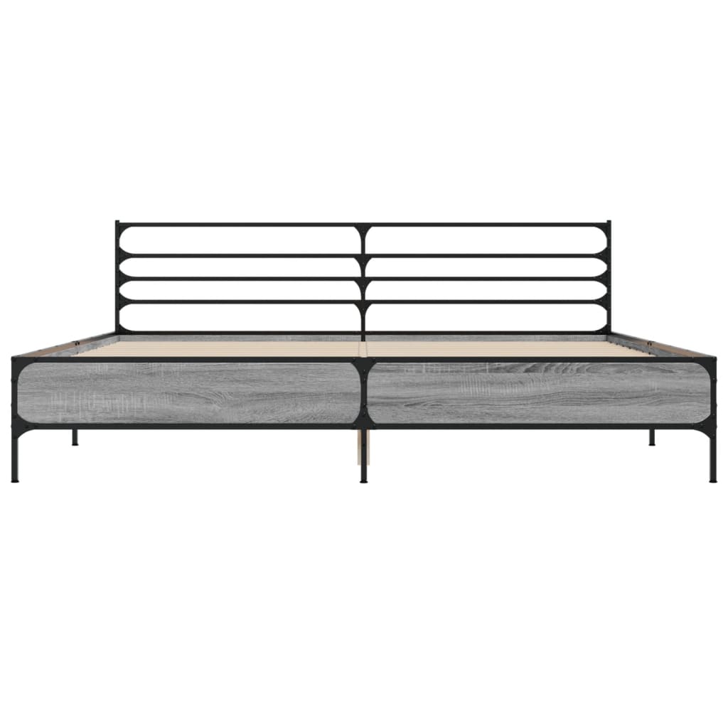 Modern Wooden & Metal Super King Size 180cm Bed Frame Base With Headboard
