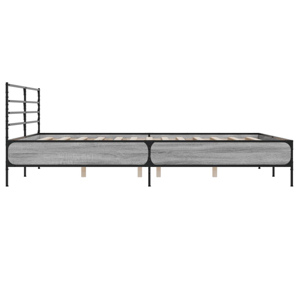 Modern Wooden & Metal Super King Size 180cm Bed Frame Base With Headboard