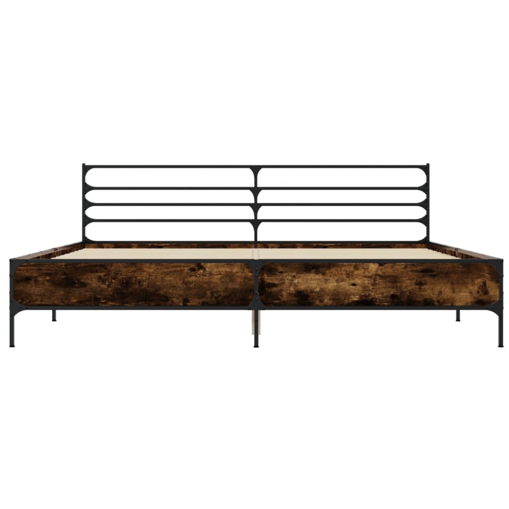 Modern Wooden & Metal Emperor Size 2m Bed Frame Base With Headboard