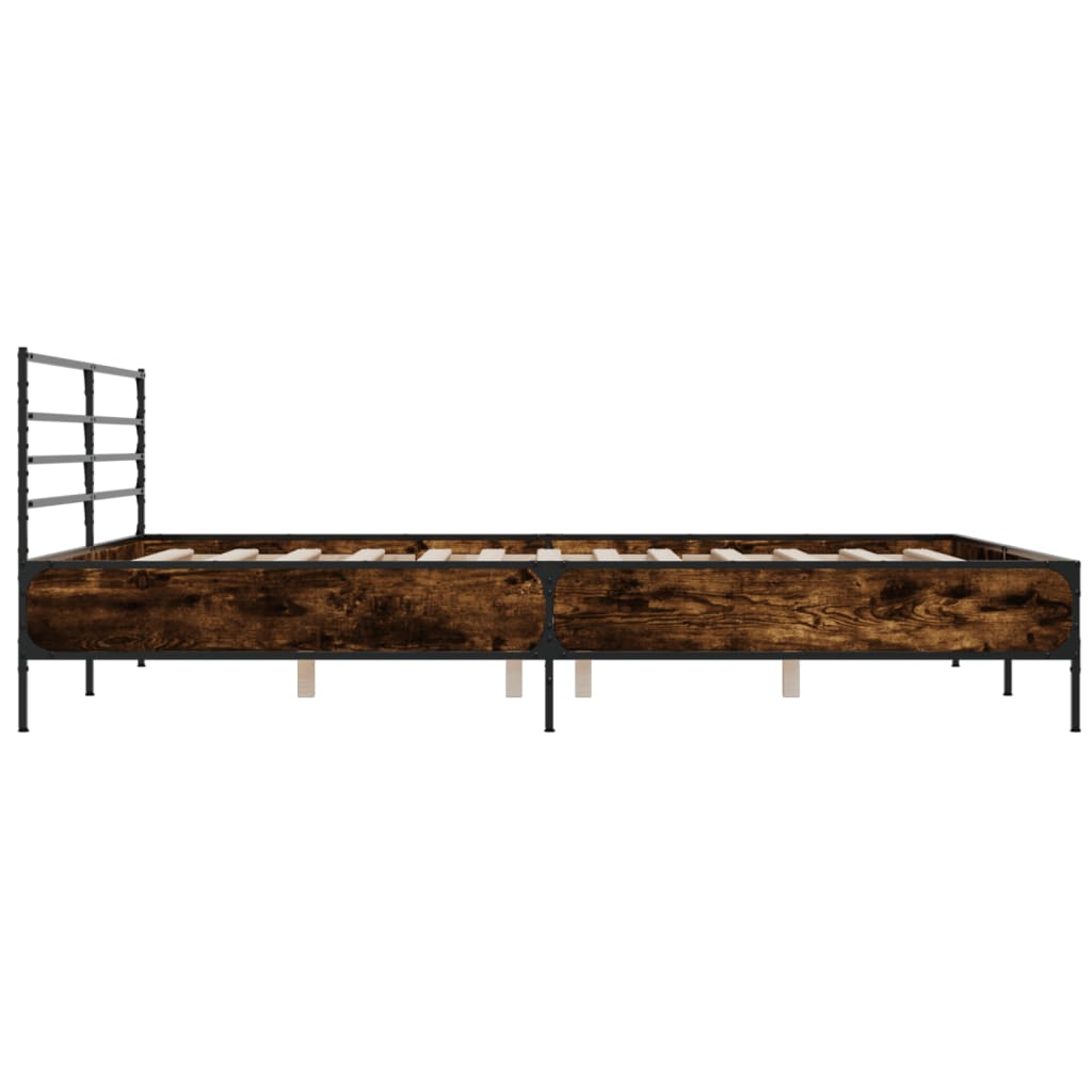 Modern Wooden & Metal Emperor Size 2m Bed Frame Base With Headboard
