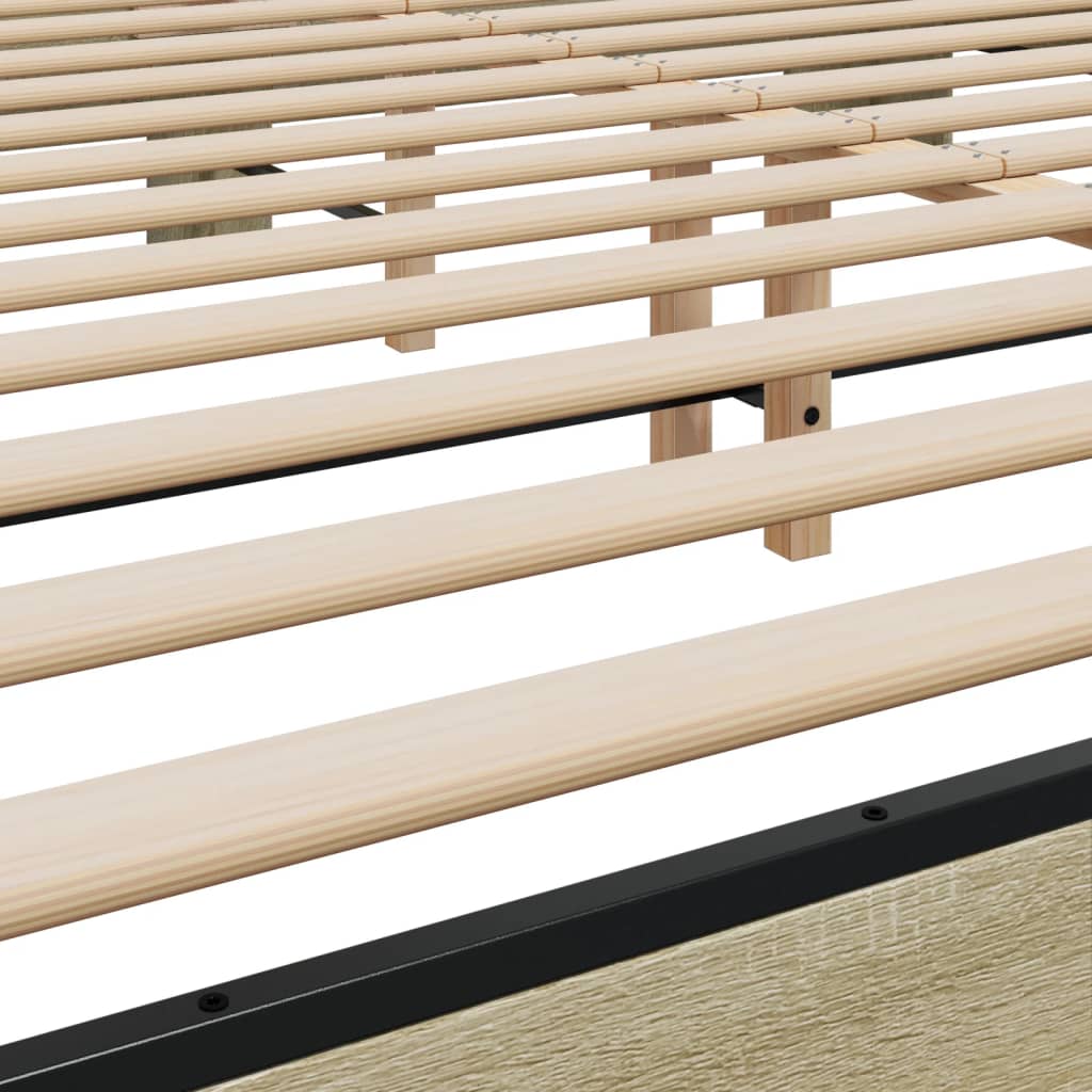 Bed Frame without Mattress Sonoma Oak 200x200 cm