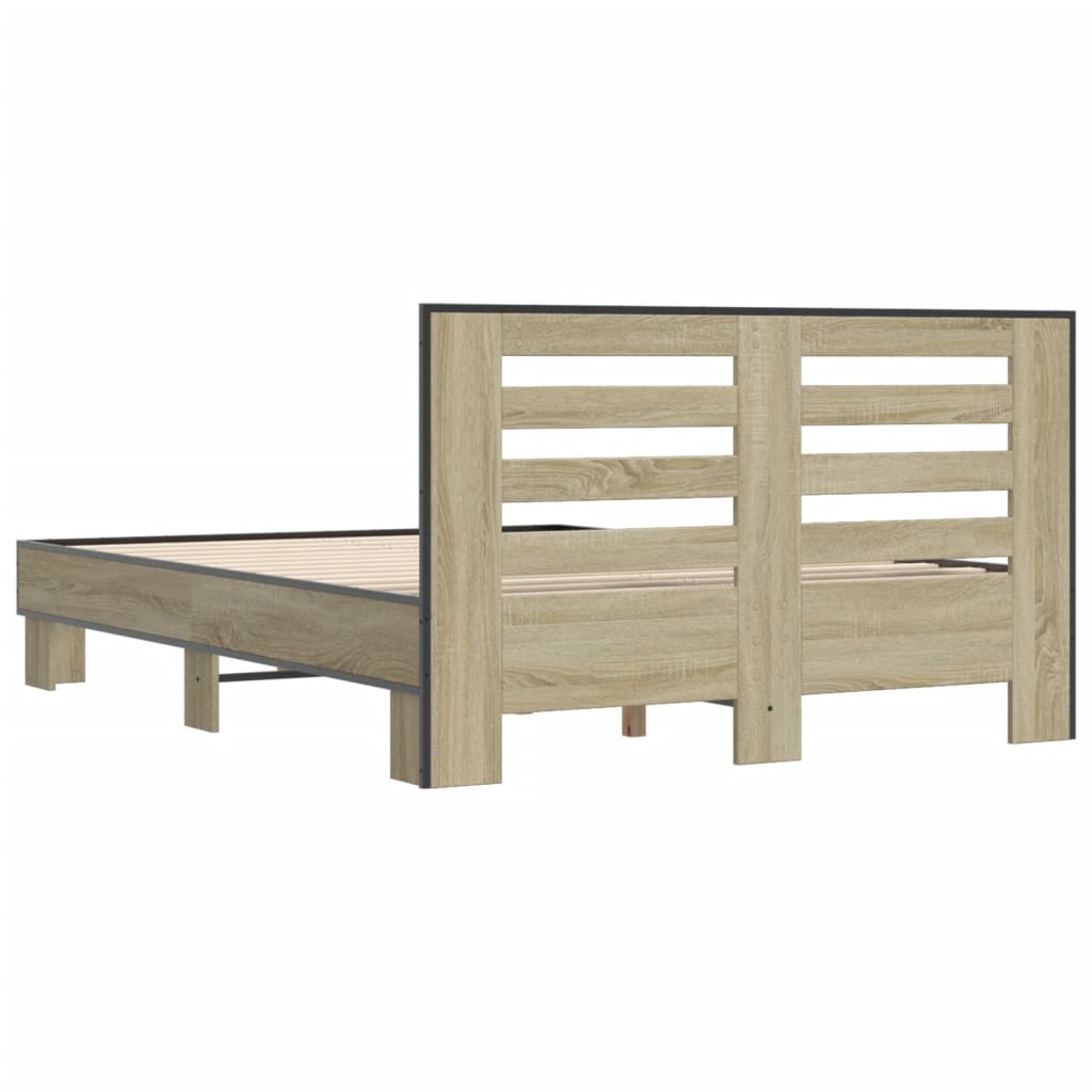 Bed Frame without Mattress Sonoma Oak 140x190 cm