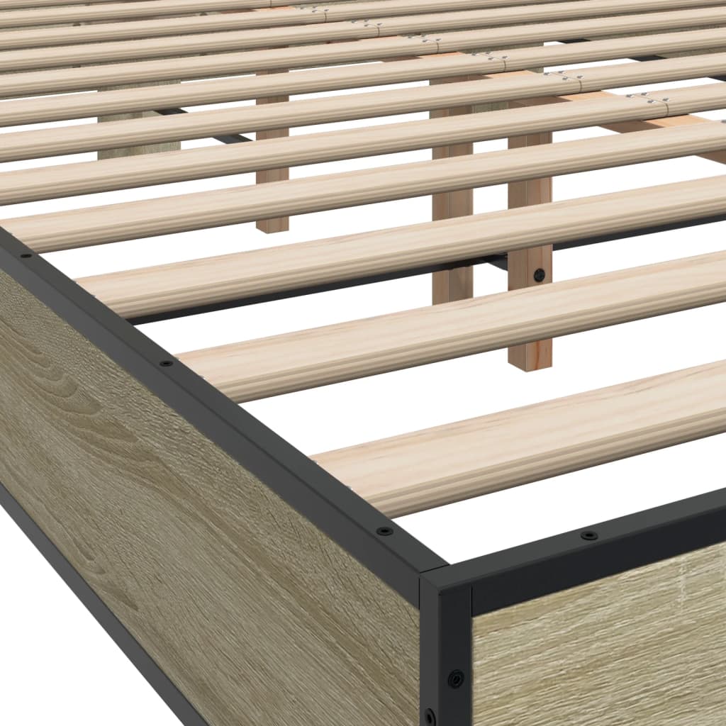 Bed Frame without Mattress Sonoma Oak 140x190 cm