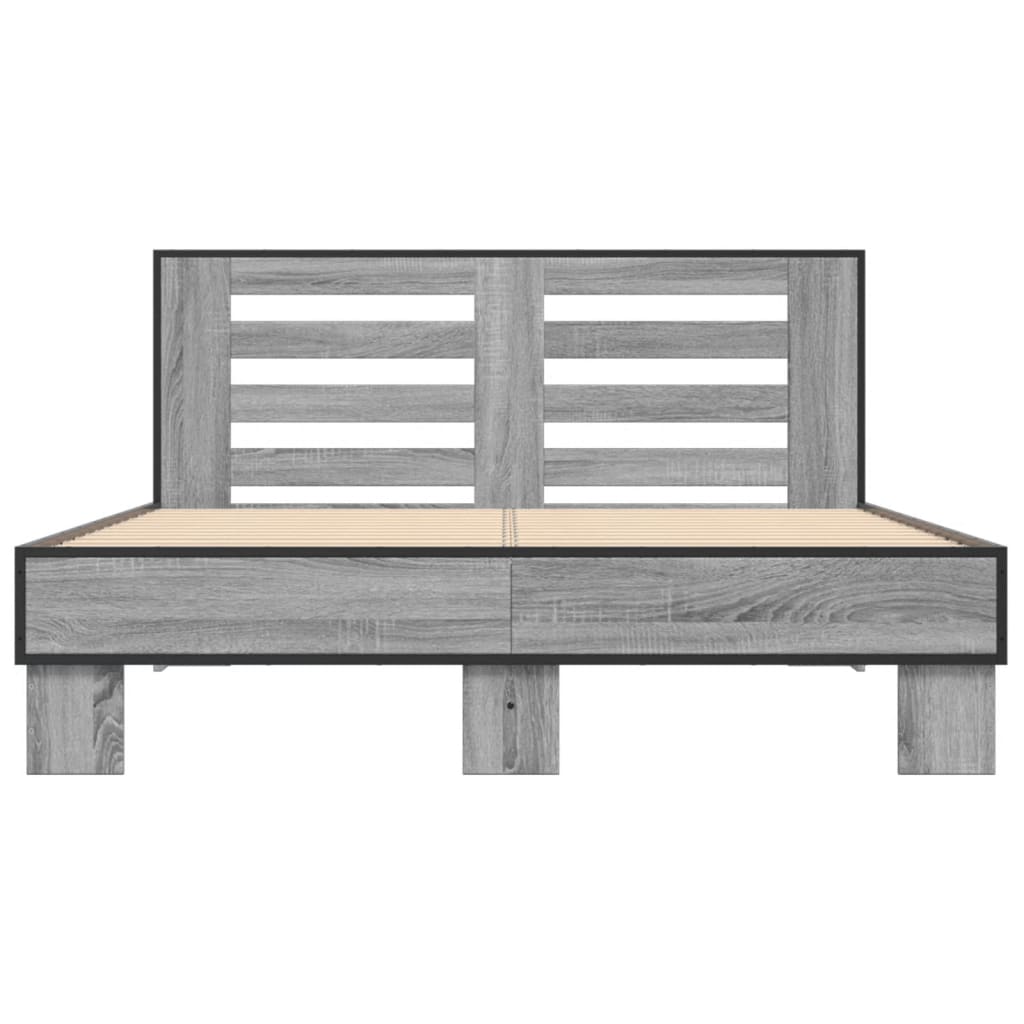 Bed Frame without Mattress Grey Sonoma 120x190 cm Small Double