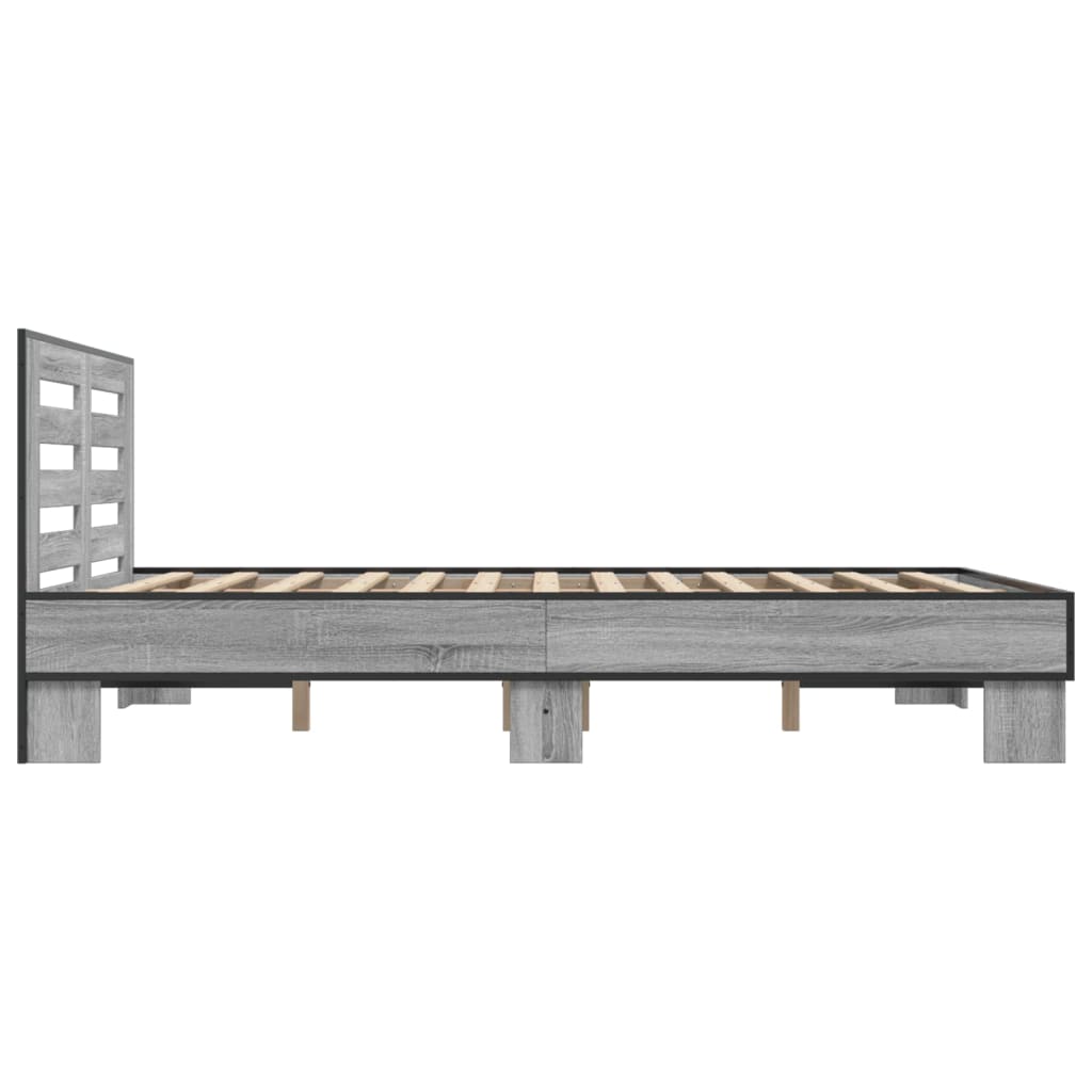 Bed Frame without Mattress Grey Sonoma 120x190 cm Small Double