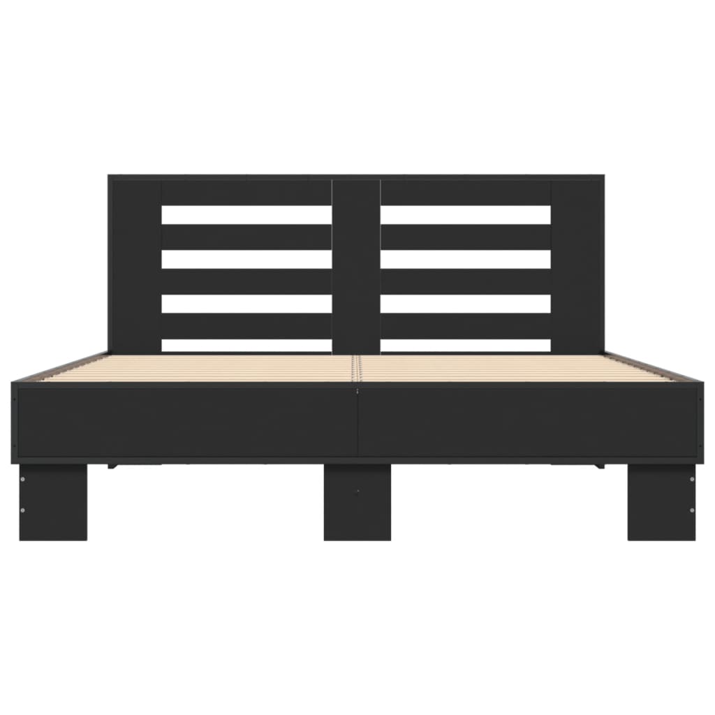 Bed Frame without Mattress Black 135x190 cm Double