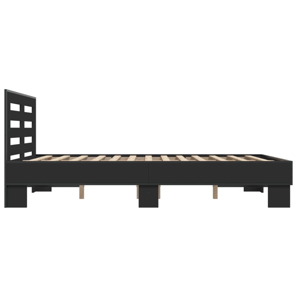 Bed Frame without Mattress Black 135x190 cm Double