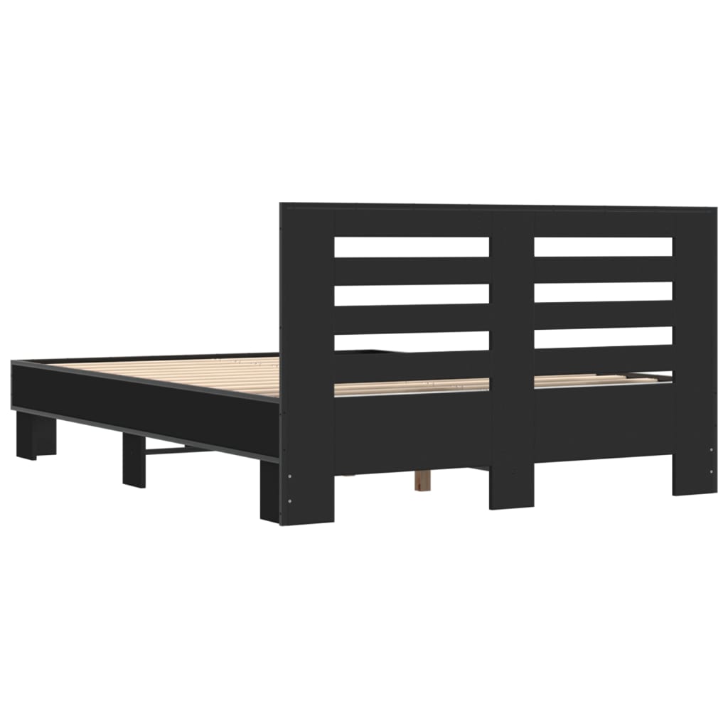 Bed Frame without Mattress Black 135x190 cm Double