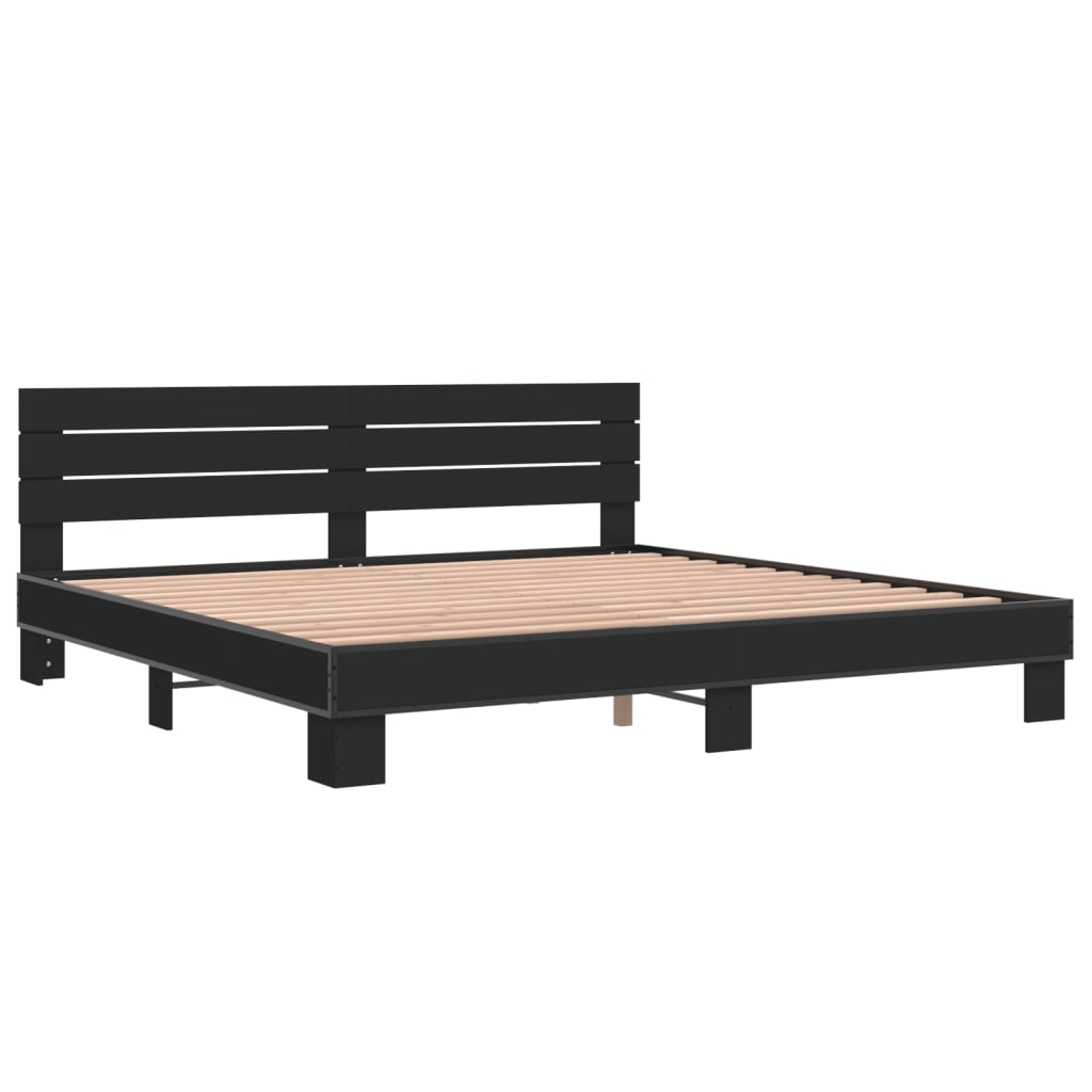Modern Wooden Emperor Size 2m Bed Frame Base With Headboard Solid Wood Beds