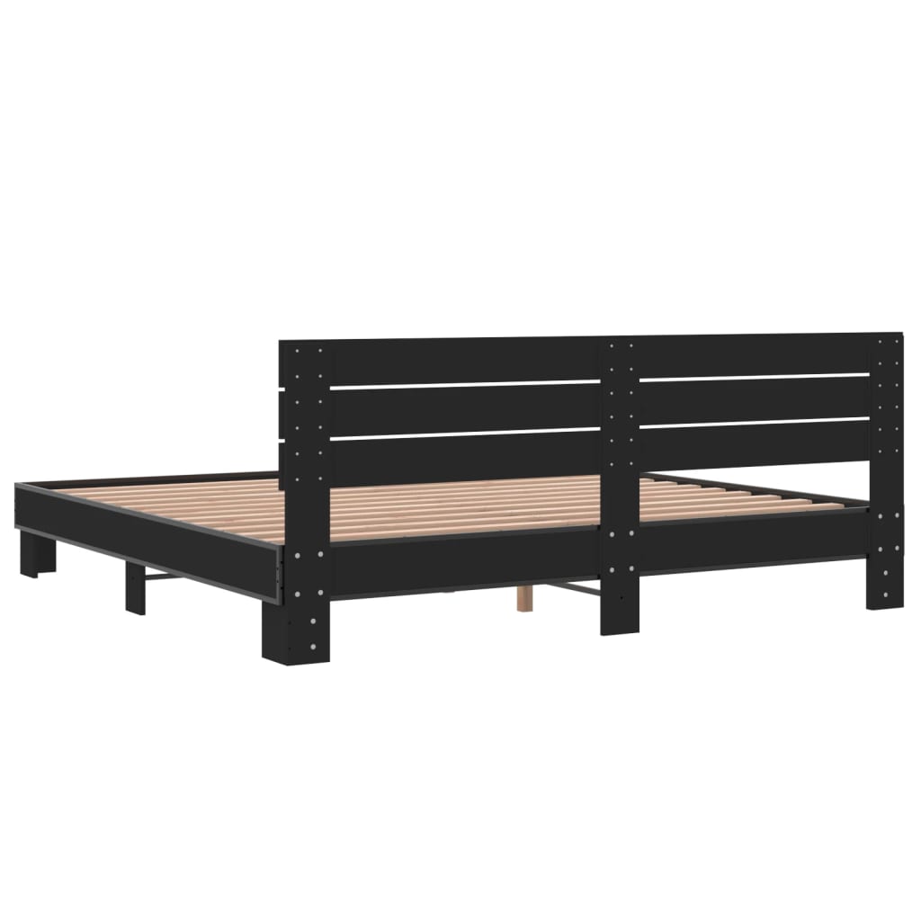 Modern Wooden Emperor Size 2m Bed Frame Base With Headboard Solid Wood Beds
