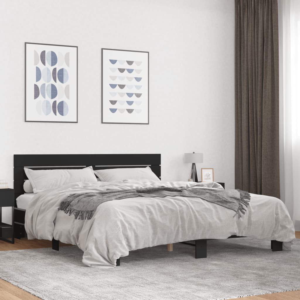Modern Wooden Emperor Size 2m Bed Frame Base With Headboard Solid Wood Beds