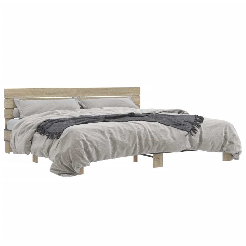 Modern Wooden Emperor Size 2m Bed Frame Base With Headboard Solid Wood Beds